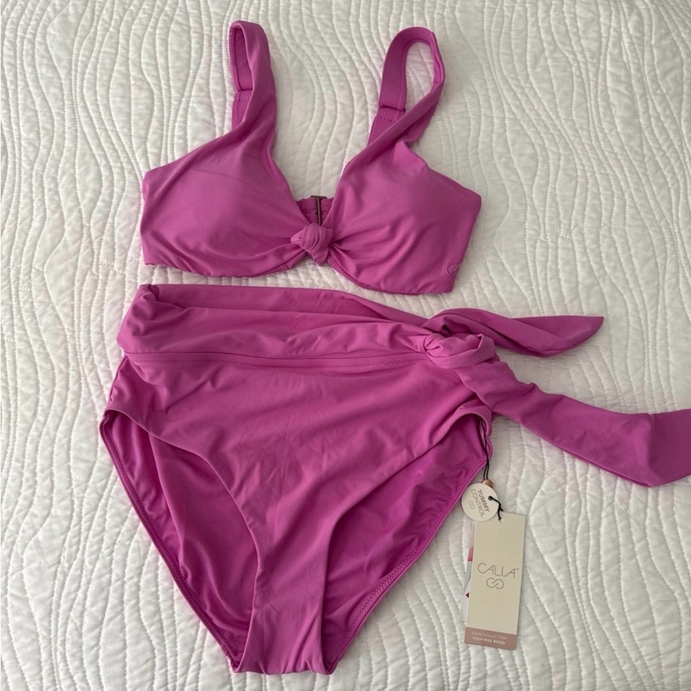 CALIA High-Waist Tie Bikini Set